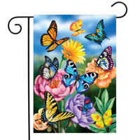 Butterflies In The Garden Spring Garden Flag