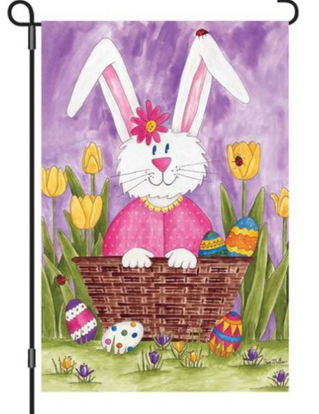 12 IN. FLAG - BUNNY AND TULIPS