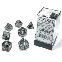 Chessex Polyhedral Dice Set: Borealis Luminary Light Smoke/Silver (7)