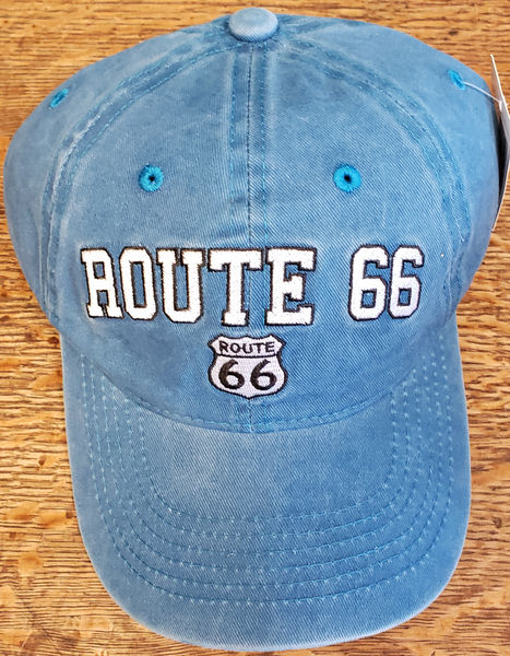 Route 66 Blue Acid Washed Hat