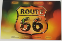 Route 66 All States Shimmery Postcard