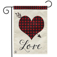 Love Heart Burlap Garden Flag