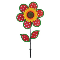 12" POLKA DOT SUNFLOWER WITH LEAVES