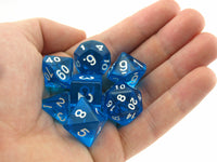 Reaper Miniatures Lucky Pizza Dungeon Dice - Clear Blue