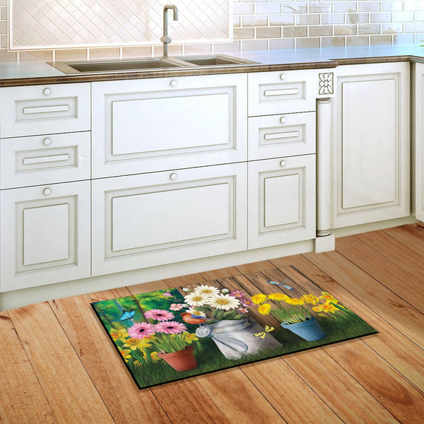 Spring Jubilee Floral Doormat Watering Can Indoor Outdoor 18"x30" Briarwood Lane